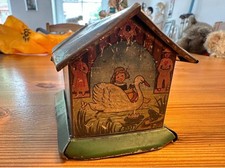 Antike Spardose aus Blech mit