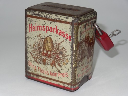 Heimsparkasse blech spardose - heimsparkasse,